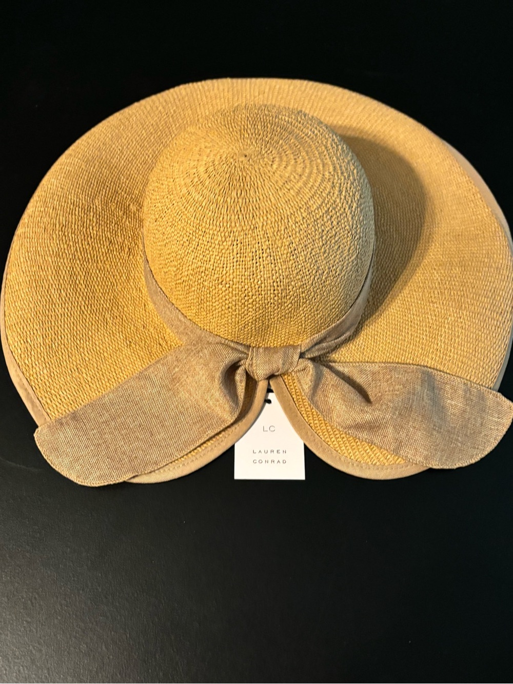 LC Lauren Conrad Straw Sun Hat with Wide Ribbon